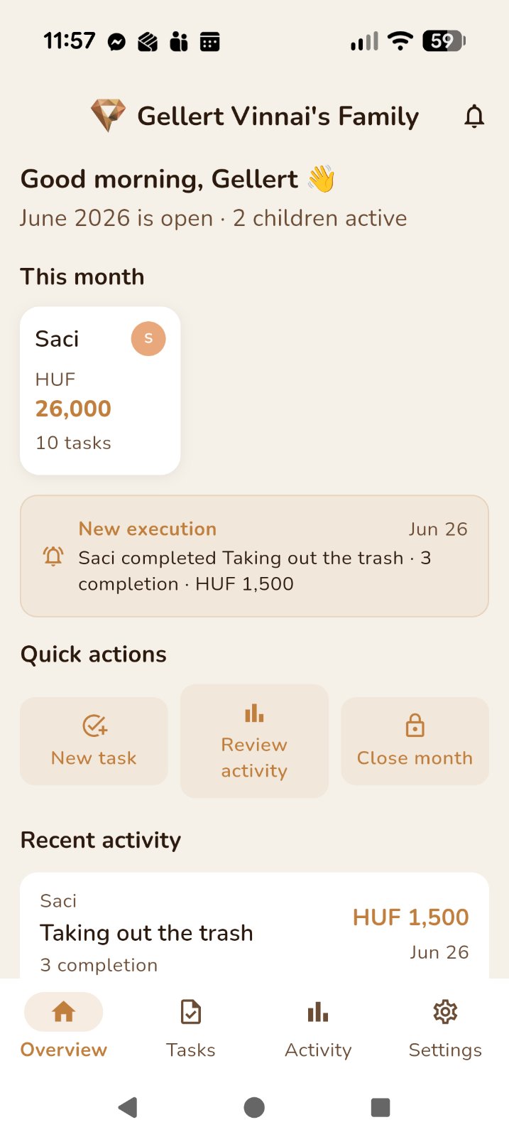 Parent dashboard